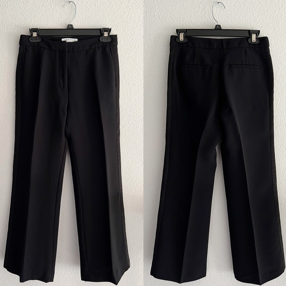 Sandro Pants - Sandro Paris Black Pleated Trouser Pants Pockets Straight Leg